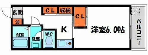Kマンション【2階】の間取り