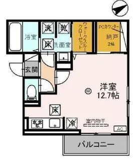 1Rの間取り画像