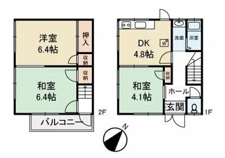 物部テラス【1号室】の間取り
