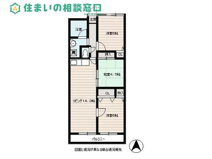 愛知県岡崎市竜美新町【マンション】の間取り