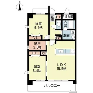 アウローラ姪浜【0403号室】の間取り