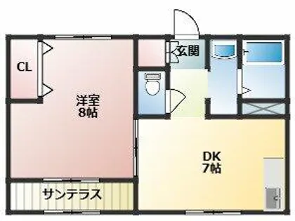 長縄マンション【401号室】の間取り