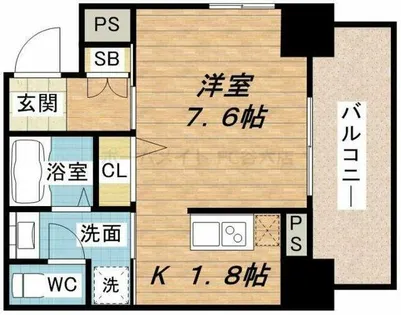 プレサンス心斎橋ラヴィ【13階】の間取り