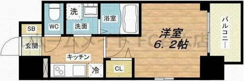エスリード中之島ザ・コア【7階】の間取り