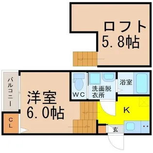 ハーモニーテラス八田【2階】の間取り