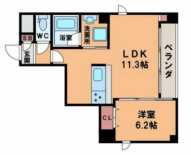 ルリーフ真法院【4階】の間取り