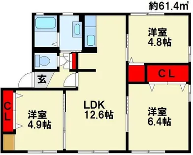 アルカディアF【1階】の間取り