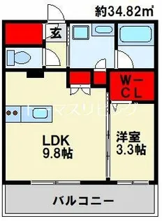グランフォーレ小倉シティタワー【9階】の間取り