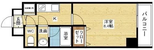 S-FORT江坂垂水町【8階】の間取り