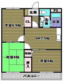 グリーンパークサコンⅢ【2階】の間取り