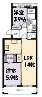 アーバンラフレ星ヶ丘3号棟【3階】の間取り