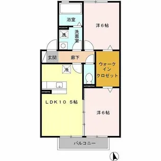 ブランメゾン【202号室】の間取り