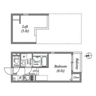 クレスト山科【1階】の間取り