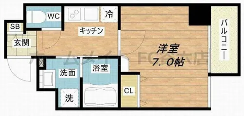 セオリー難波パレ【8階】の間取り