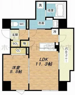 SKYレジデンス大阪梅田【8階】の間取り