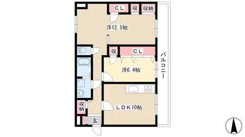 ラフィネ高峯【6階】の間取り