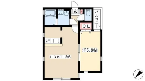 LUXE.STYLE辻町EAST【2階】の間取り