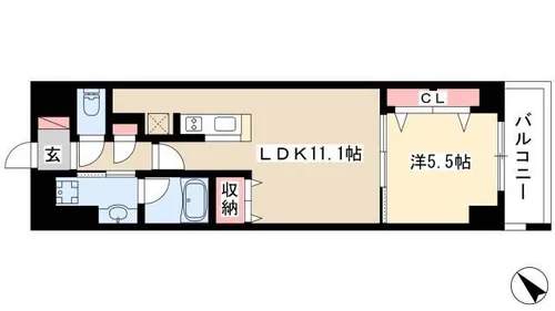 グランルクレ新栄イースト【0613号室】の間取り