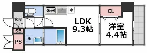 グランパシフィック北巽【6階】の間取り