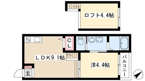 ソフィア名西【1階】の間取り