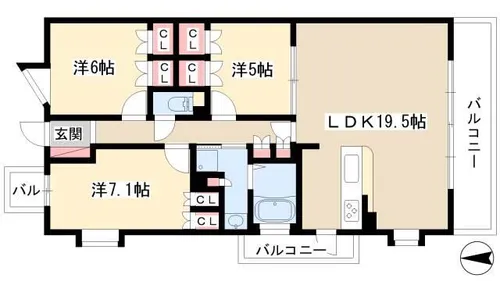 LaSante東白壁【12階】の間取り