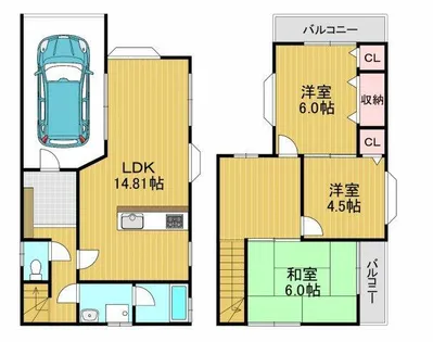大阪府富田林市青葉丘【一戸建】の間取り