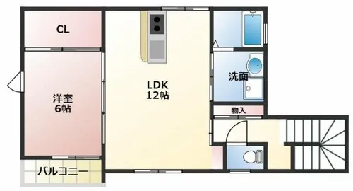 瓦【201号室】の間取り