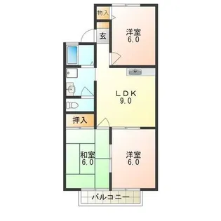 ディアコート B棟【2階】の間取り