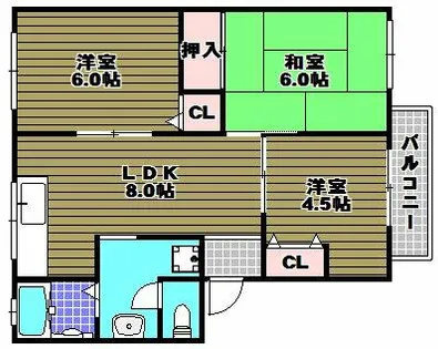 サンフル狭山【2階】の間取り