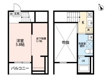 clarte内田橋Ⅱ【202号室】の間取り