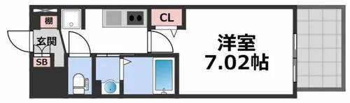 Luxe大阪城南【12階】の間取り