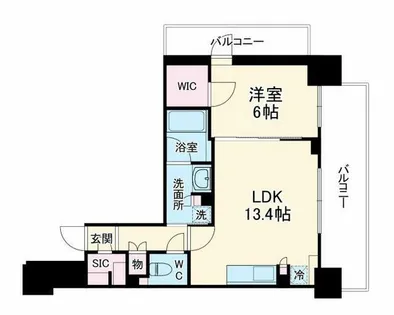 ザ・パークハビオ天満橋【9階】の間取り