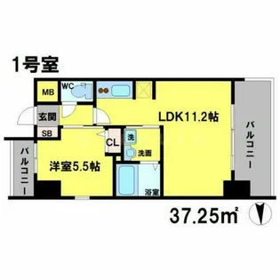 S-RESIDENCE江坂Eminence【9階】の間取り