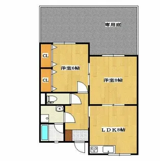 ハイフラット静徳【1B号室】の間取り
