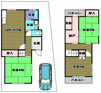 大阪府河内長野市上田町【一戸建】の間取り