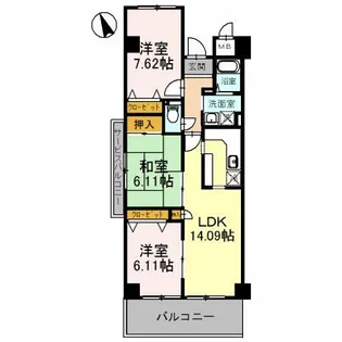 ラ・メゾンMSⅡ【6階】の間取り