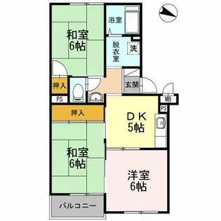 若草ハイツ【3階】の間取り