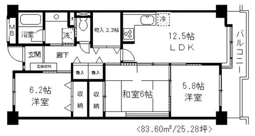 レジデンス岸和田【4階】の間取り