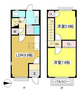 光の森TERRACE A【2号室】の間取り