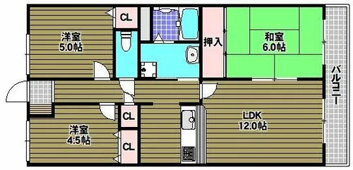 YFヒルズ宮山【3階】の間取り