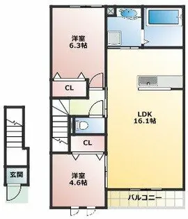 セレニティ Ⅱ【2階】の間取り