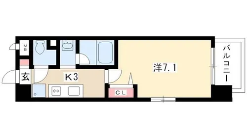 高畑レジデンス【12階】の間取り