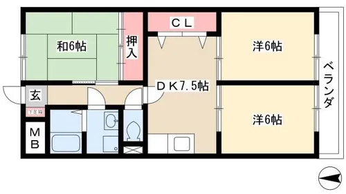 Avenue Ⅱ【2階】の間取り