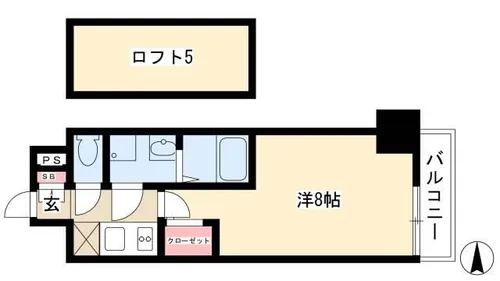 エステムコート名古屋栄デュアルレジェンド【5階】の間取り