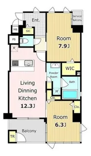 カロス イデア大橋【3階】の間取り