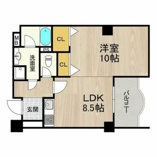 レヴィア北白川【3階】の間取り