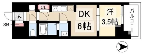 プレサンス今池駅前フェルディノ【12階】の間取り