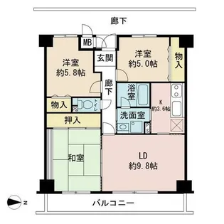 ベルカーサ太子田【5階】の間取り