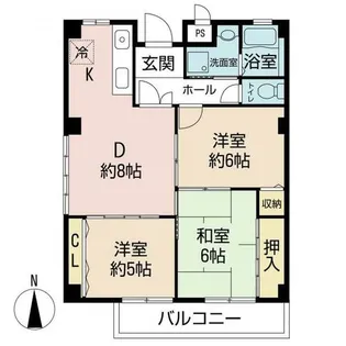 グランドール八光【1階】の間取り