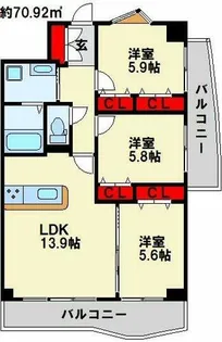 VERDE 大手町【10階】の間取り